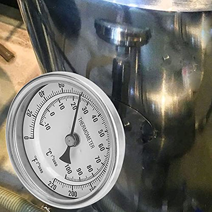 Dial Thermometer, Mnpt 0 to 220f Stainless Steel Brew Pot Thermometer for Homebrew Beer and Wine Thermometer