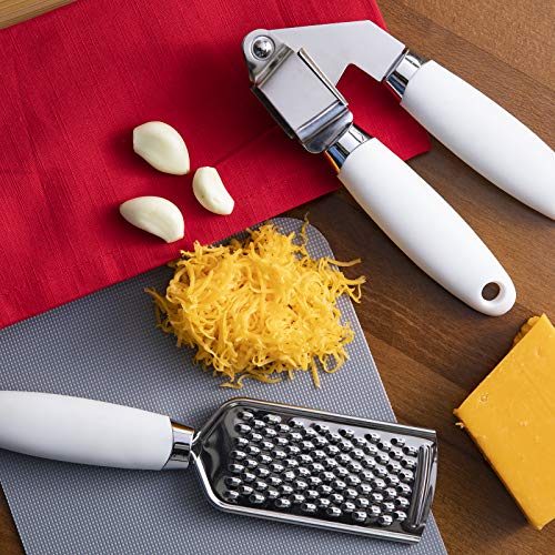 COOK WITH COLOR Kitchen Gadget Set Stainless Steel Utensils with Soft Touch Handles, 7 Pieces, Stainless Steel White - color: Stainless Steel White