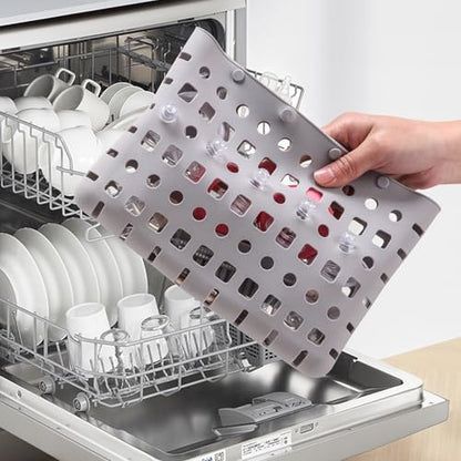Baby Bottle Drying Rack with Brush & Dishwasher Basket - Space Saving Standing Drying Rack for Baby Bottles, Pump Parts & Accessories, Compact Organizer Holds Up to 8 Bottles (Pink Lotus Root) - color: （pink Lotus Root）