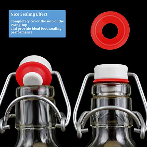 70 Pieces Silicone Rubber Gaskets Washer for Swing Flip Bottles Swing Top Washers Leak-proof Seals Compatible with Grolsch Bottle Home Brew Beer Soda Bottle Sealing Use