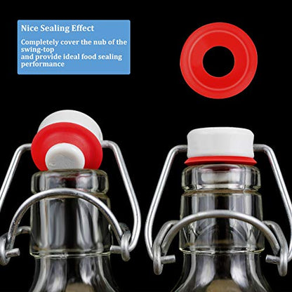 70 Pieces Silicone Rubber Gaskets Washer for Swing Flip Bottles Swing Top Washers Leak-proof Seals Compatible with Grolsch Bottle Home Brew Beer Soda Bottle Sealing Use