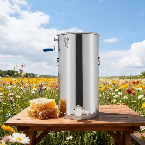 Manual Honey Extractor 2-Frame, 49.6lbs Capacity Stainless Steel Honey Spinner Extractor, for Beekeeping Harvesting