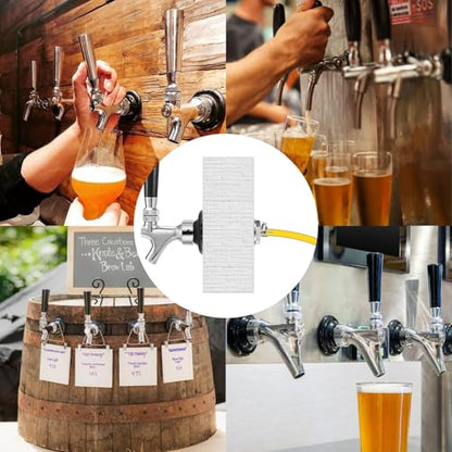 MRbrew 4-1/8" Beer Faucet Shank, Stainless Steel Beer Tap Shank with 1/4'' Barb fit Refrigerator/Freezer Walls Cabinet Kegerator Beer Towers Jockey Box Panels Homebrew & Bar Draft Beer Dispenser - size: 4-1/8" Shank