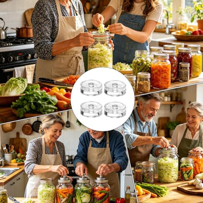 Fermentation Glass Weights - with Easy Grip Handle Fit 7Oz 2.75Inch Jar - Wide Mouth Fermentation Weights | for Home Food Shop, Pickle Vegetable and Fruit Ferments