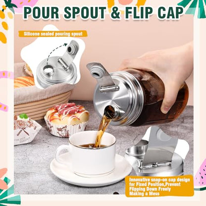 Baderke 2 Pcs Stainless Steel Mason Jar Pour Spout Lid for Wide Mouth Mason Jars, Rust Proof Leak Proof Seal Cover fit Home Tea, Milk, Juice Drinks Airtight Turns your Container into Pitcher - color: Pouring Spout, size: 3.54 Inch