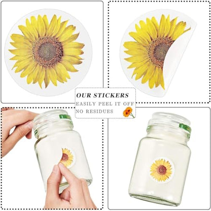 500 PCS Sunflower Roll Stickers, 8 Styles Waterproof Vinyl Floral Decals for Skateboard, Fridge, Laptop, Phone, Luggage, Trendy Stickers for Teens, Adults, Boys and Girls（Sunflower - color: Sunflower