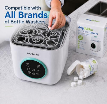 Bottle Washer Tablets, 60 Count Cleaning Detergent – Baby-Safe & TUV Certified – Removes Milk Film, Non-Toxic, Fragrance-Free – for Bottles, Pump Parts, Sippy Cups, Pacifiers & More