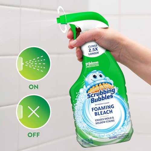 Scrubbing Bubbles Foaming Bleach Bathroom and Shower Cleaner Disinfectant Spray, Helps Erase Mold & Mildew, 32oz (Pack of 2) - size: 32 Ounce (Pack of 2)