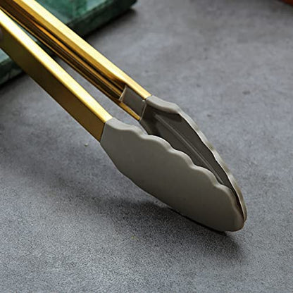 Gold Cooking Tongs, Berglander Heavy Duty Food Tongs For Cooking With Silicone Tips And Titanium Gold Plating Handle, Kitchen Tongs, Grill Tongs, Dishwasher Safe, Easy to Clean - style: i. Cooking Tong