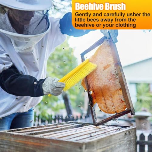 Beekeeping Brush for Beekeepers Bee Hive Supplies: Bee Brush with Soft Fibers Plastic Handle Beehive Cleaning Tool Bee Removal Beekeeping Equipment