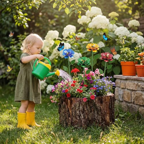 4 Pack Bee Watering Station for Garden with Beautiful Flower Design, Bee Feeders and Butterfly Feeders Combo, Outdoor Bee Baths and Bee Waterer, Gardening Essentials, Garden Decor for Outside