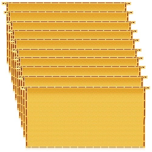 DoubleFill 10 Pack Plastic Beehive Frames and Wax Foundations All in One Bee Hive Frames with Beeswax Coated Foundations Bee Frames Beekeeping Frames for Deep Brood Bee Hives 9 1/8 Inches(Yellow) - color: Yellow