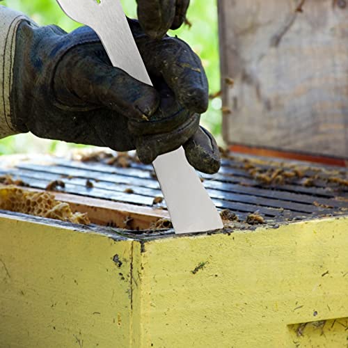 KINGLAKE Beekeepers Polished Stainless Steel Hive Scraper Tool Beekeeping Equipment Tool Silver - color: Silver