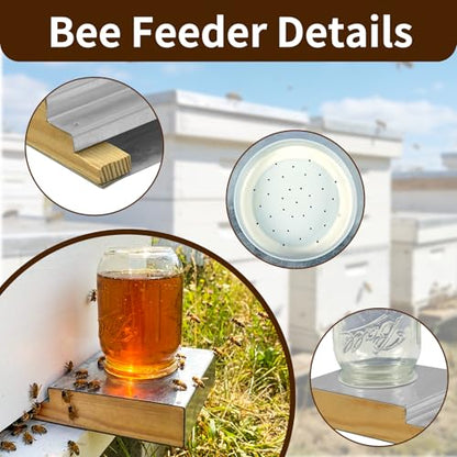 Bee Feeder Wood Entrance Feeder for Beehives, Beekeeping Tool Outside Honey Food Drinking Equipment Sugar Syrup Or Water to Supplies - size: 1 set
