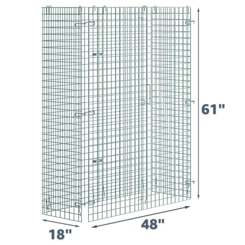 18" x 48" x 61" NSF Commercial Heavy Duty Green Epoxy Wire Security Cage Kit, Metal - color: Green, size: 18" x 48" x 61" Only Security Cage