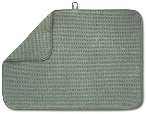 Bellemain XL Dish Mat 24" x 17" ( LARGEST MAT ) Microfiber Dish Drying Mat , Super absorbent ( Green ) - color: Green, size: 17" x 24"