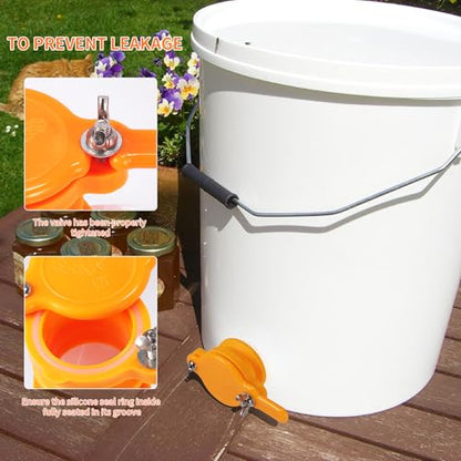 2Pcs Honey Gate Valve for 5 Gallon Bucket, Bee Honey Extractor Tap, Nylon Honey Bucket Gate for Honey Equipment Beekeeping Supplies