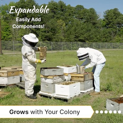 Mann Lake Traditional Complete Bee Hive Kit, 9⅝" Deep Hive Body with 10 Frames & Beeswax Coated Food-Grade Plastic Foundation, Weather Resistant Telescoping Cover & Bottom Board, Made in USA, Painted - color: Painted Hive Kit