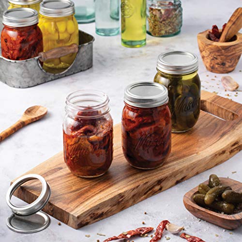 Paksh Novelty Mason Jars with Lids & Sealer - 5 Pack 16 Oz Regular Mouth Glass Canning Jars - Food Storage Container - Airtight Container for Pickling, Candles, Overnight Oats, Fruit Preserves - color: 16 Oz - 5 Pack - Regular