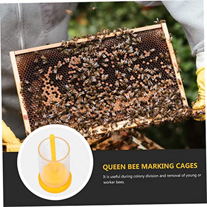2 Sets of Professional Bee Marking Bottles Queen Marking Cages for Beekeeping Includes Queen Clip Bottle and Bee Catching Cage