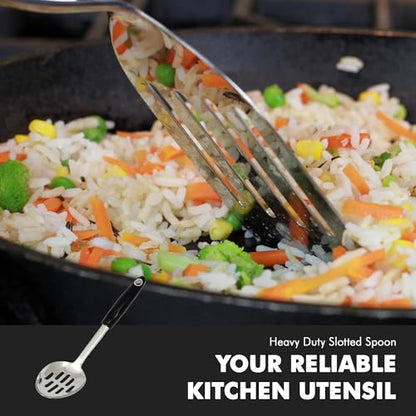 Chef Craft Select Slotted Spoon, 12 inch, Stainless Steel - size: 12 inch, style: Slotted Spoon