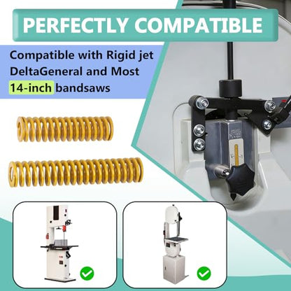 2 Pack Tension Coil Spring 0.71"x 3.5" & 0.71"x 2.5" | Replacement band saw tension spring, compatible with Jet, Delta, Rigid and most 14-inch band saw machines
