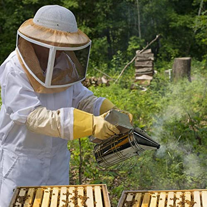 Luwint Bee Hive Smoker, 12 Inch Bee Smoker for Beekeeping, Stainless Steel Tall Heat Chamber and Leather Bellow - color: Regular
