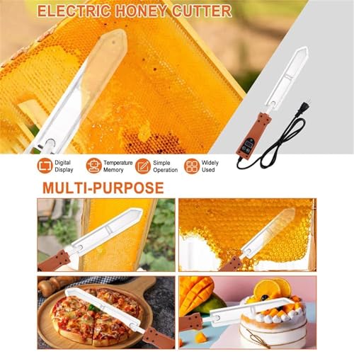 Electric Honey Cutter, Stainless Steel Honey Uncapping Knife with Temperature Control(50-180℃), Honey Extractor for Honey Combs, Beekeeper