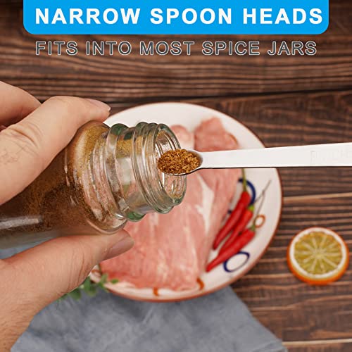 Mini Measuring Spoon Set, Heavy Duty Stainless Steel Measuring Spoons for Cooking Baking, Tablespoon Teaspoon for Dry or Liquid Ingredients, Fits in Spice Jar, 1/64 1/32 1/16 1/8 1/4 tsp - size: 5pcs-steel