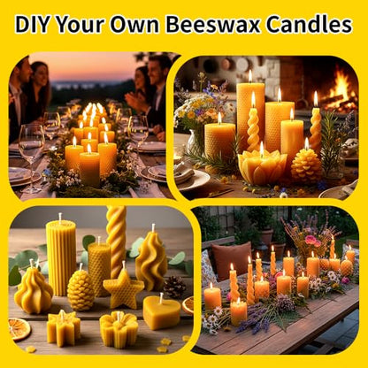 30pcs Beeswax Sheets for Beekeeping Candle Making, DIY Craft Supplies | Beeswax Sheets Foundation for Beekeeping Candle Making Wax Honeycomb Frames DIY Bee Frames Kit Honey Rolled