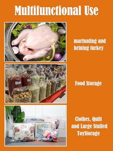 10 Pack 5 Mil Turkey Brining Bags for Marinating and Brining Turkey, 5 Gallon Bucket Liner Bags Heavy Duty Leak Proof Food Storage Bags for Turkey, Chicken, Beef, Thanksgiving (22 x 30 in)