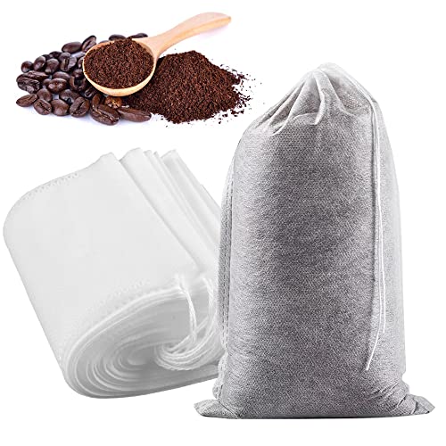 Yzurbu 200pcs 4''x6'' Cold Brew Coffee Filter Bags, No Mess Disposable Filter Bag with Drawstring for Coffee Grounds & Ice Tea - size: 200pcs - 4''x6''