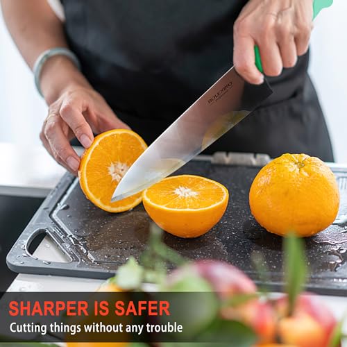 10 inch Japanese High Carbon Stainless Steel Chef Knife, Professional Sharp Wide Cook Knife with Non-slip Ergonomic Handle, for Kitchen Home Restaurant (Green) - color: Green