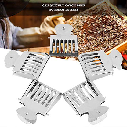 Queen Bee Catcher Clip, 5PCS Stainless Steel Book Clip Type Cage for Apiary Control and Safe Transfer