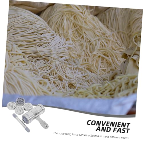 6pcs Manual Honey Extractor and Pasta Machine Set Pressing Force Includes Stainless Steel Honey Presser and Spaghetti Maker Molds for Home Use