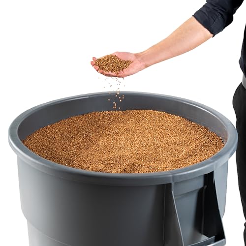 PRO&Family Commercial Round Trash Can, Ingredient Bin, Heavy-Duty Plastic, Anti-Static, Kitchen, Office, Outdoor Use (Gray, 55 Gallon) - color: Gray, size: 55 Gallon