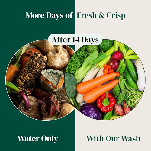 Fruit and Vegetable Wash Powder - Produce Cleaner - Removes Dirt & Residue - 4.2 oz