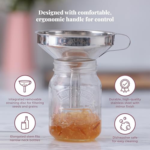 KILNER Stainless Steel Straining Funnel, 1 EA