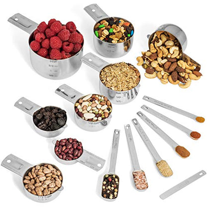 Hudson Essentials Stainless Steel Measuring Cups and Spoons Set (15 Piece Set) - size: 15 Piece Set