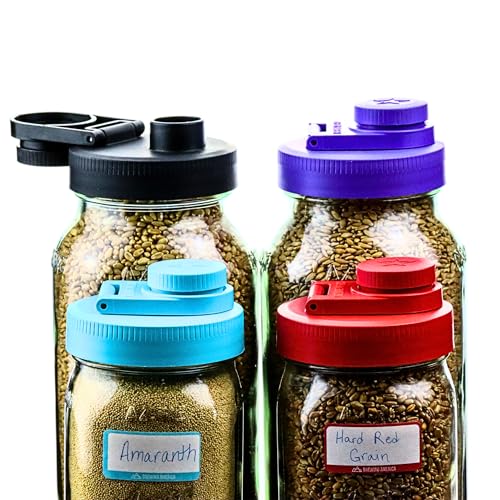 Brewing America Glass Mason Jar Pitcher with Lid - Azure Jar, 1 Quart (32 oz) with Black Wide Mouth Pour Lid, for Drinking or Pouring - Made in America - color: Black