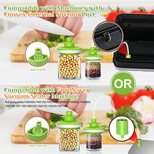 Mason Jar Vacuum Sealer Kit, Vacuum Sealer for jars Canning Sealer and Accessory Hose Mason Jar Attachment with Manual Vacuum Pump and Lid Opener for Wide&Regular Mouth Mason Jars - color: Green