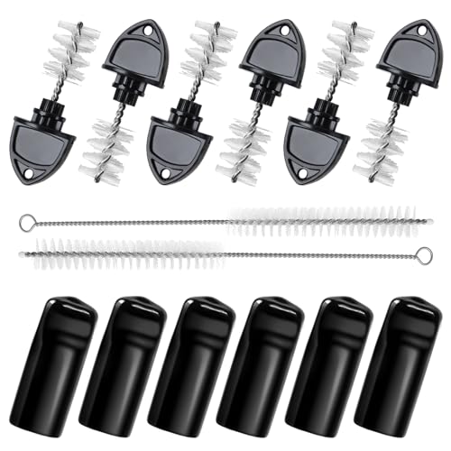 Beer Tap Plug Brush Beer Faucet Cap, 6pcs Beer Tap Plugs & 6pcs Rubber Draft Beer Faucet Covers & 2pcs Long Cleaning Draft Beer Plugs Tap Brush for Most Standard American Beer Faucets - size: 14 PCS