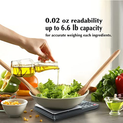 Fuzion Nutrition Food Scale, Digital Food Scale for Weight Loss, Calculating Food Facts, Macro, Calorie, Meal Prep, Portion Control, Stainless Steel - size: 7.7x5.0in