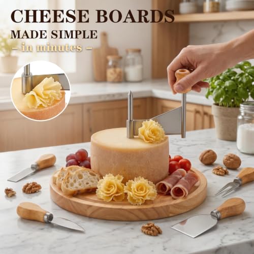 Girolle Cheese Shaver & Cheese Curler Wheel Flower Cutter | Girolle cheese shaver & cheese curler wheel kit. This cheese flower cutter creates perfect flowers from cheese wheel.