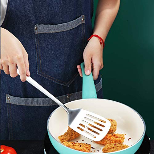 Stainless Steel Spatulas, Berglander Slotted Turner, Metal Turner For Cooking, Kitchen For Nonstick Cookware, Barbecue Spatulas, Dishwasher Safe, Easy to Clean - size: E. Slotted Turner