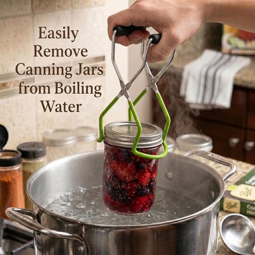 Canning Supplies Starter Kit – 12x 16oz Pint Mason Jars with Wide Mouth Funnel, Jar Lifter, Tongs, Jar Wrench – Complete Canner Tools for Jam, Pickling, Water Bath and Pressure Canning