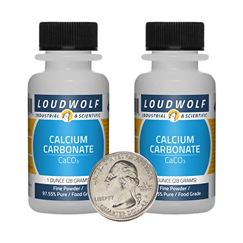 Calcium Carbonate / 2 Ounces / 2 Bottles / 97.55% Pure Food Grade/Fine Powder - size: 2 Ounces in 2 Bottles