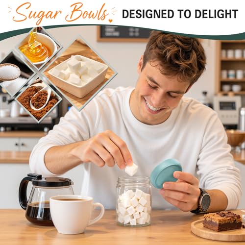 Overnight Oats Containers with Lids, Glass Storage Containers with Lids, Wide Mouth Mason Jars 16oz, Sugar Bowls, Airtight Glass jars for Chia Pudding, Yogurt, Salad Storage (6 Pack, Green) - color: Green