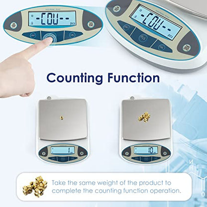 CGOLDENWALL High Precision Lab Digital Scale Analytical Electronic Balance Laboratory Lab Precision Scale Jewelry Scales Kitchen Precision Weighing Electronic Scales 0.01g Calibrated (5000g, 0.01g) - size: 5000g