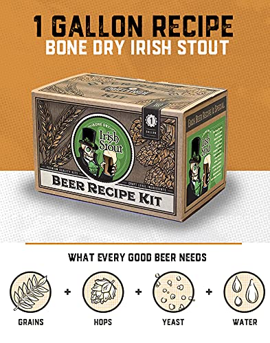 Craft A Brew Recipe Kit - Bone Dry Irish Stout Refill - 1 Gallon - Ingredients for Home Brewing Beer - color: Bone Dry Irish Stout